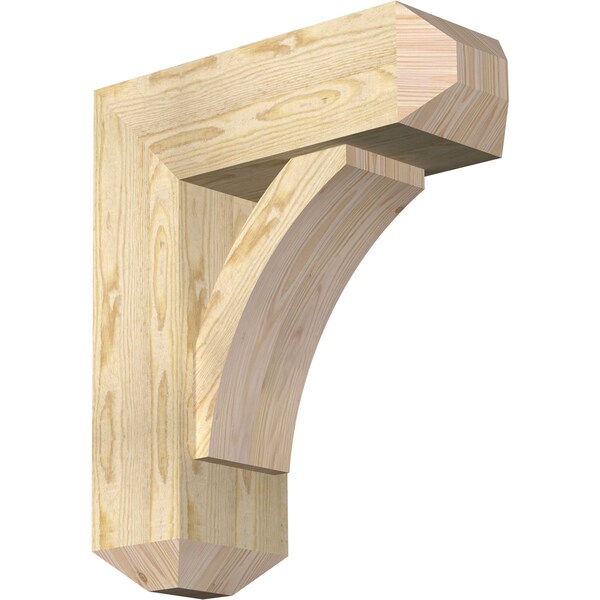 Ekena Millwork Thorton Craftsman Rough Sawn Bracket w/ Offset Brace, Douglas Fir, 8"W x 22"D x 26"H BKT0806X22X26THR04RDF - main